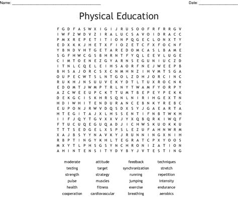 Physical Education 2 Easy Word Search Maker Physical Education Word Searches - Physical Education Word Searches
