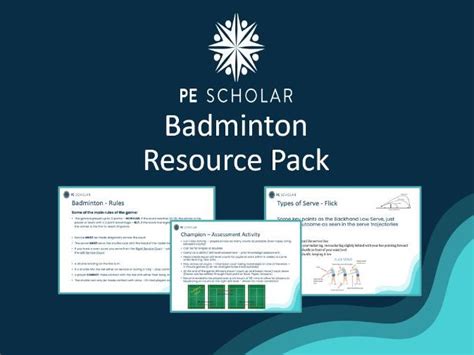 Physical Education Learning Packets Badminton Answer Key