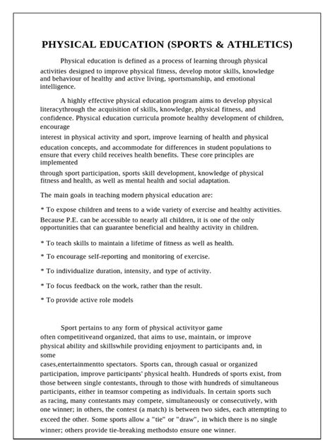 Physical Education Pdf