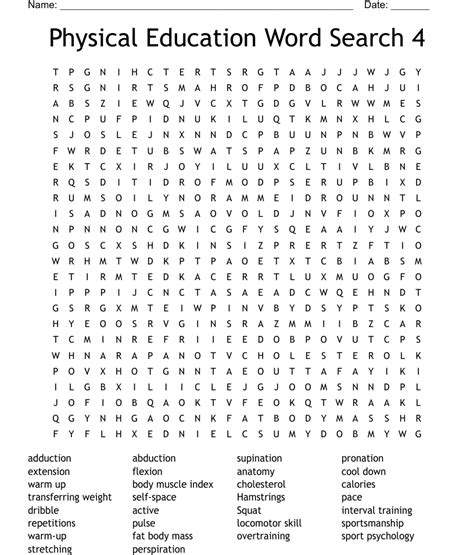 Physical Education Word Search 4 Wordmint Physical Education Word Searches - Physical Education Word Searches