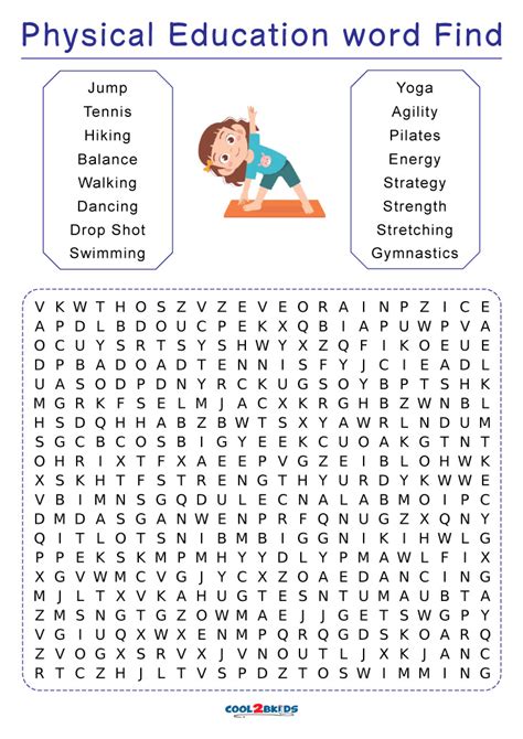 Physical Education Word Search Puzzle Activity Tpt Physical Education Word Searches - Physical Education Word Searches