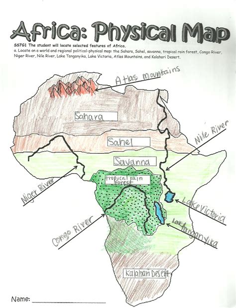 Physical Features Of Africa Worksheet   Geography Worksheets For Students Worldu0027s Wonders - Physical Features Of Africa Worksheet