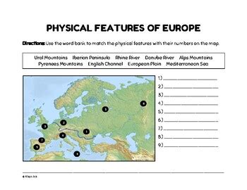 Physical Features Of Europe Worksheets Answers Physical Features Of Europe Worksheet - Physical Features Of Europe Worksheet
