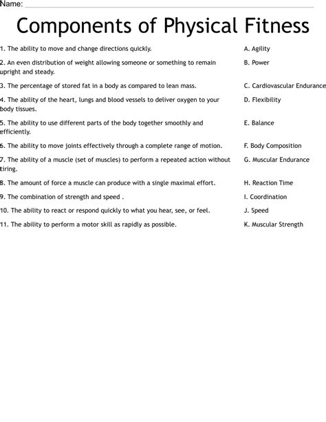 Physical Fitness Worksheet Essay Sample Ndash Polar Link 5 Components Of Fitness Worksheet - 5 Components Of Fitness Worksheet