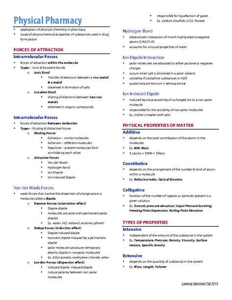 Physical Pharmacy Lecture Notes