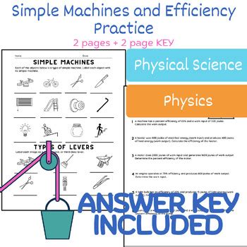 Physical Science Calculating Mechanical Efficiency Answer Key