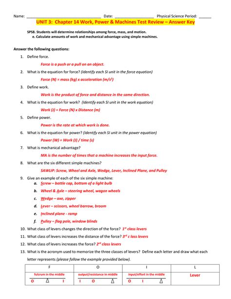 Physical Science Chapter 10 Test A
