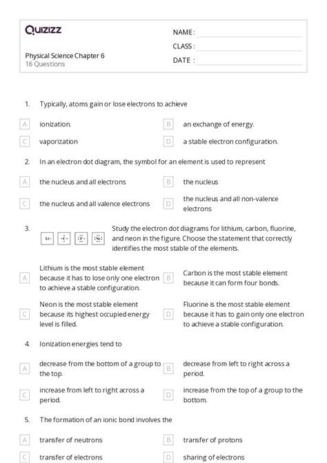 physical science chapter 6 practice test
