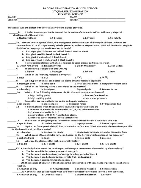 Physical Science Coach Answer Key