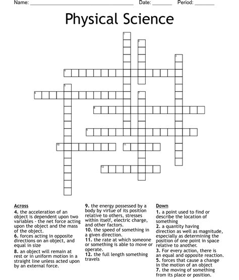 Physical Science Crossword Clues Wordplays Com Physical Science Crossword Puzzle - Physical Science Crossword Puzzle