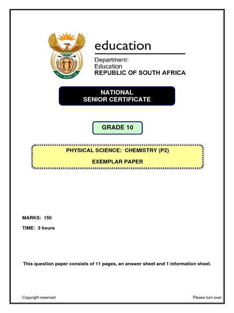 physical science exemplar grade 10