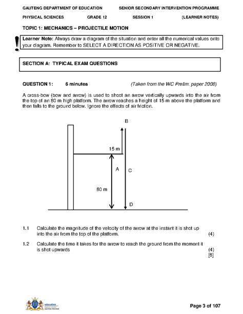 physical science preparatory exam 2013 paper1 memorandum
