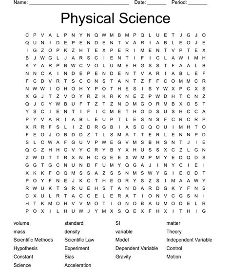 Physical Science Word Search Educational Resources Physical Science Word Searches - Physical Science Word Searches