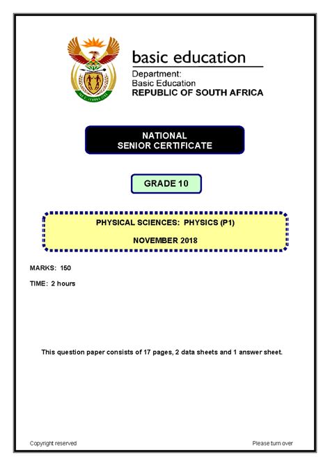 physical sciences grade 10 paper 2 june