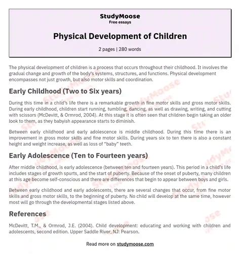 Read Physical Development Observation Paper 