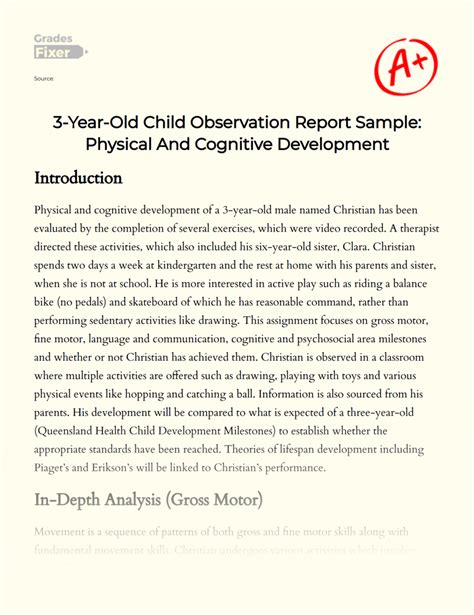 Read Physical Development Observation Paper 