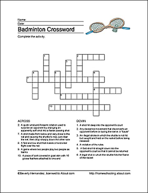 Download Physical Education 2 Word Search Badminton Answer 