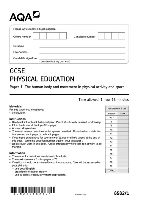 Full Download Physical Education Gcse Past Paper 