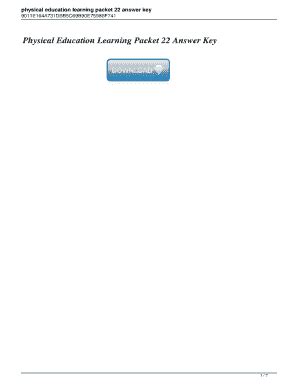 Download Physical Education Learning Packet 22 Answer Key 