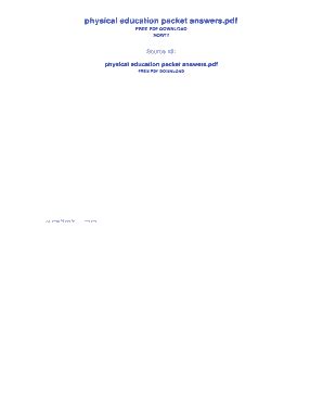 Download Physical Education Learning Packets Answer Key Volume 1 