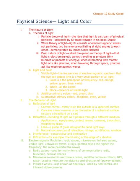 Read Physical Science Answers Ch 12 Study Guide 