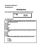 Read Physical Science Calculating Power Answers 