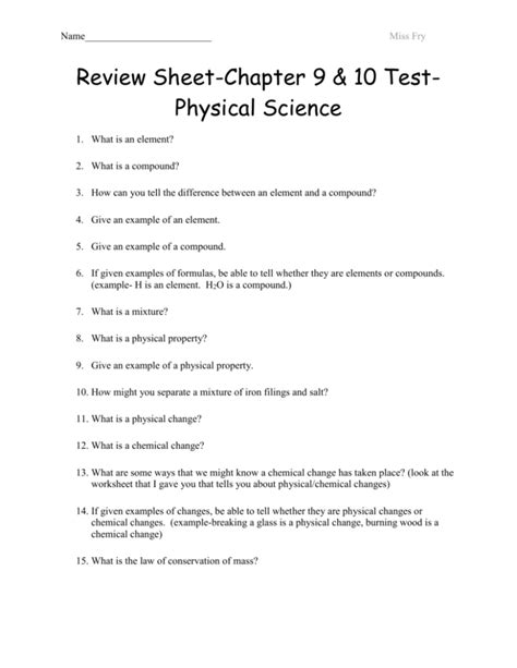 Read Physical Science Chapter 9 Test The University Of 