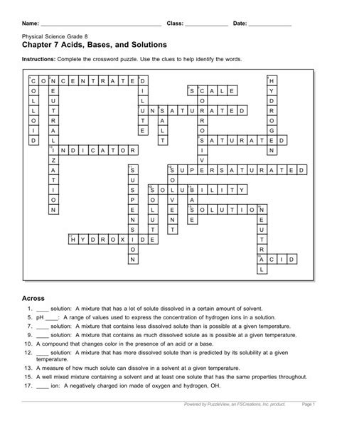 Download Physical Science Grade 8 Chapter 7 Acids Bases And Solutions Crossword Key 