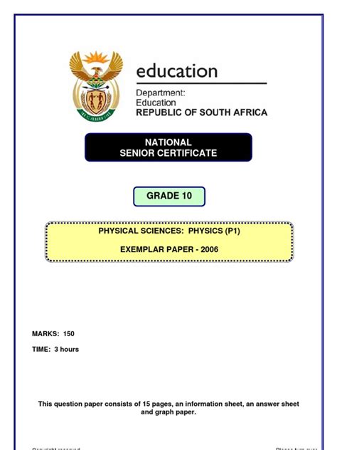 Download Physical Science March 2014 Paper For Grade 10 In South Africa 