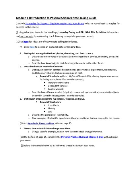 Read Online Physical Science Note Taking Guide Answers 