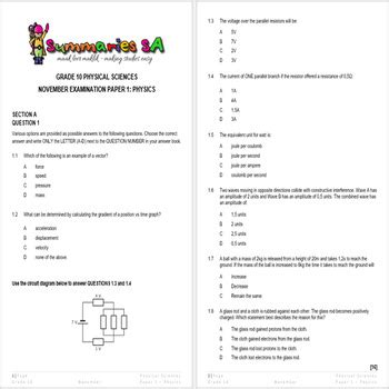 Read Physical Science Paper 1 November 2010 Memorandum 