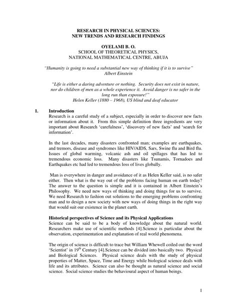 Download Physical Science Research Paper 