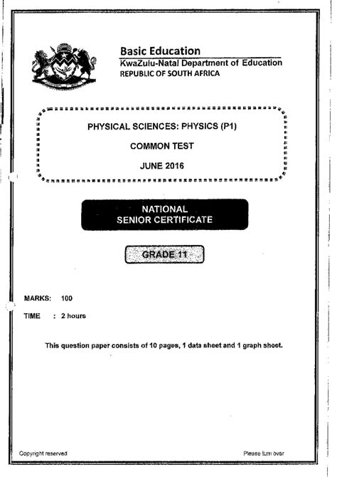 Read Online Physical Sciences Question Paper June 2014 Paper1 