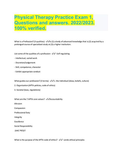 Download Physical Therapy Questions And Answers 