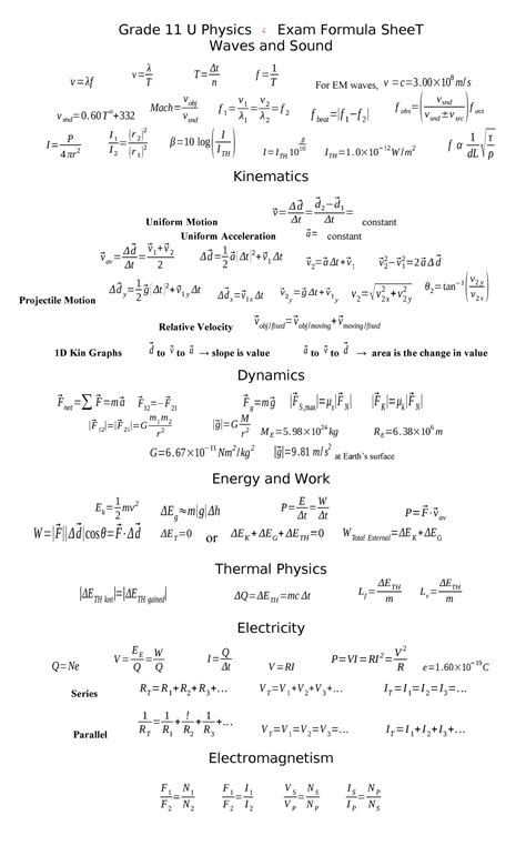 Physics 11 Bc Practice Exam