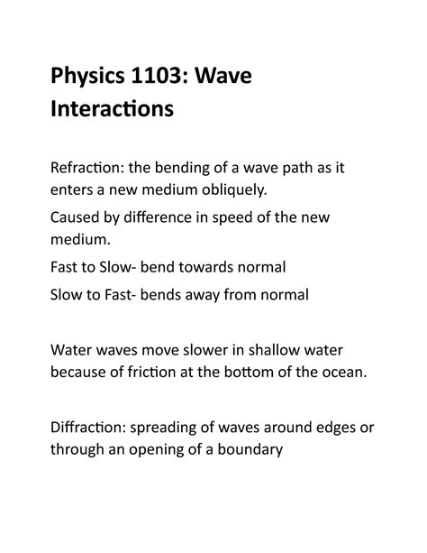 Physics 1103 Wave Interactions Georgia Public Broadcasting Wave Interactions Worksheet Key - Wave Interactions Worksheet Key