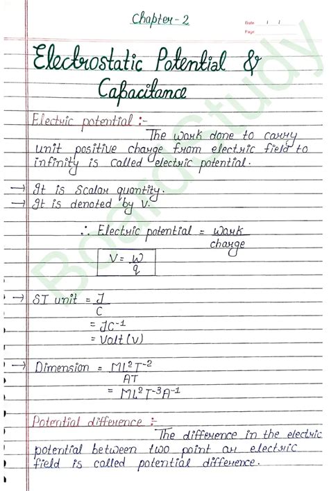 physics 12 chapter electrostatic notes