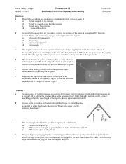 Physics 231 Homework 5 K V Physics Department