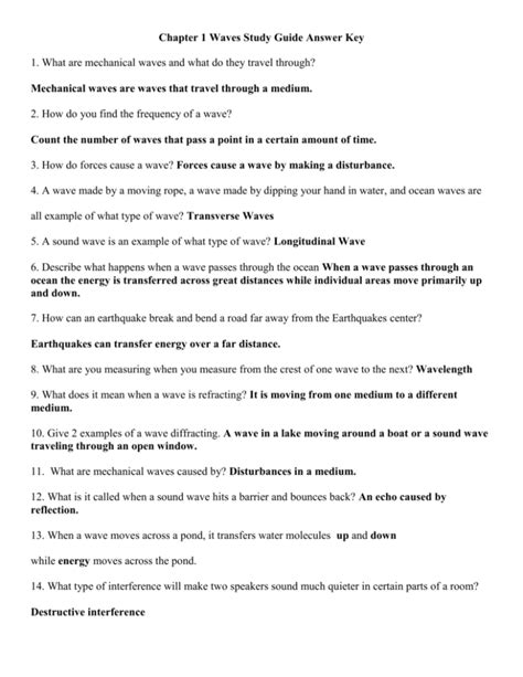 physics chapter 7 study guide answer key