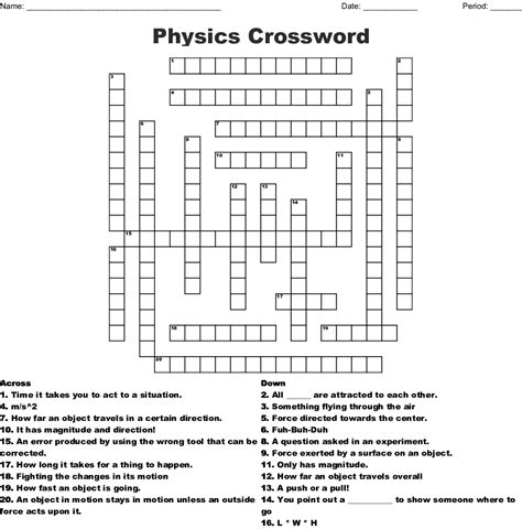 Physics Crossword Puzzles Crossword Hobbyist Physical Science Crossword Puzzle Answers - Physical Science Crossword Puzzle Answers