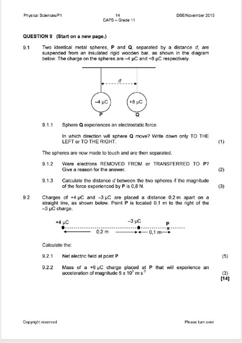 Physics Grade 11 Caps Exam Papers