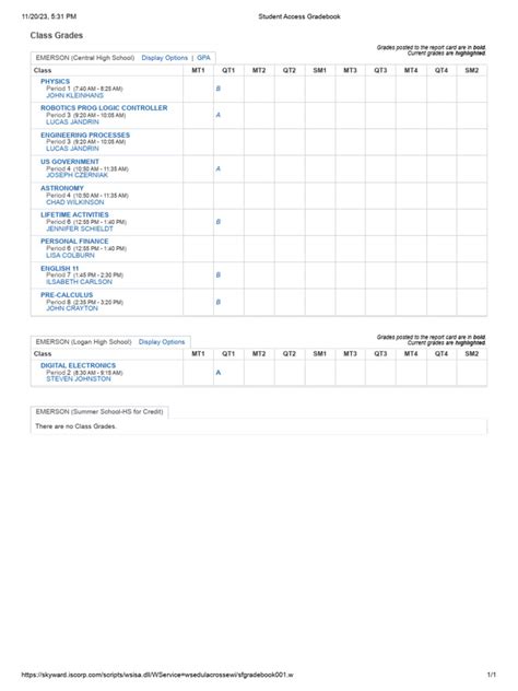 Physics Gradebook