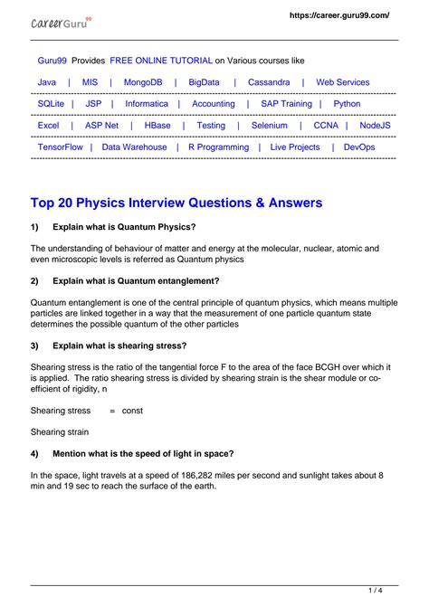 physics interview questions and answers