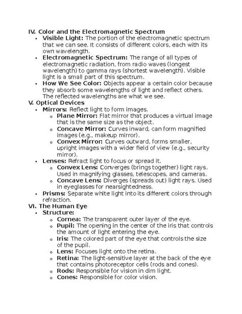 Physics Light Study Guide Packet Answers