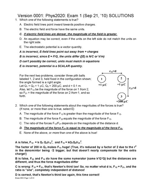 Physics Midterm Exam With Answers 50 Questions