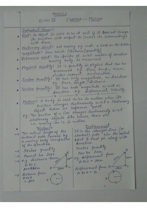 Physics Notes For Class 9 Pdfsdocuments