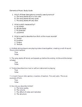 Physics Of Music Study Guide Answers