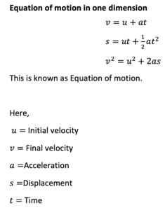 Physics One Dimensional Motion Multiple Choice Questions