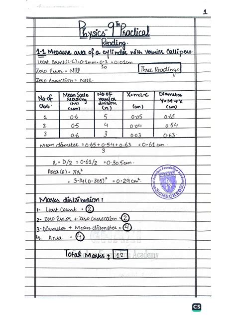 Physics Practical Readings For Bsc 1st Year