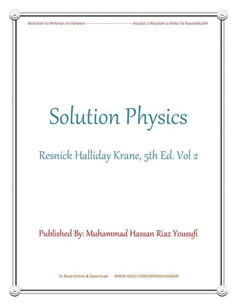 physics resnick krane solution